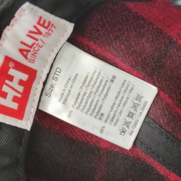 Helly Hansen Wool Flat Brim Snap Back Hat Red Black NWT - Picture 7 of 7